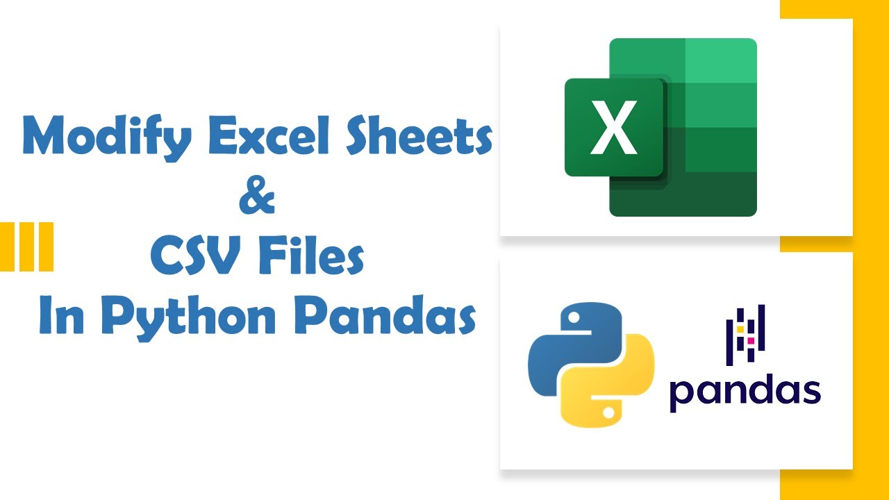 modify excel sheets and csv files using python pandas