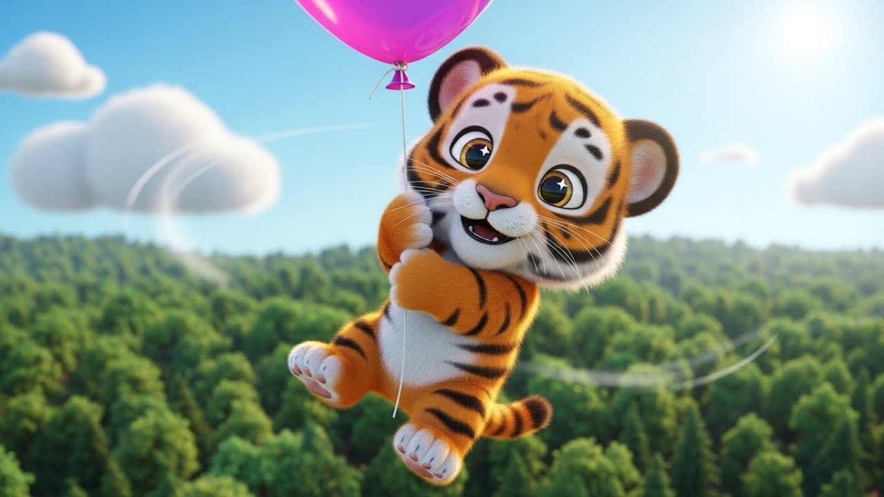 Полет на воздушном шаре Маленького Тигра 🎈🐯☁️ | мультфильм для детей и волшебные приключения