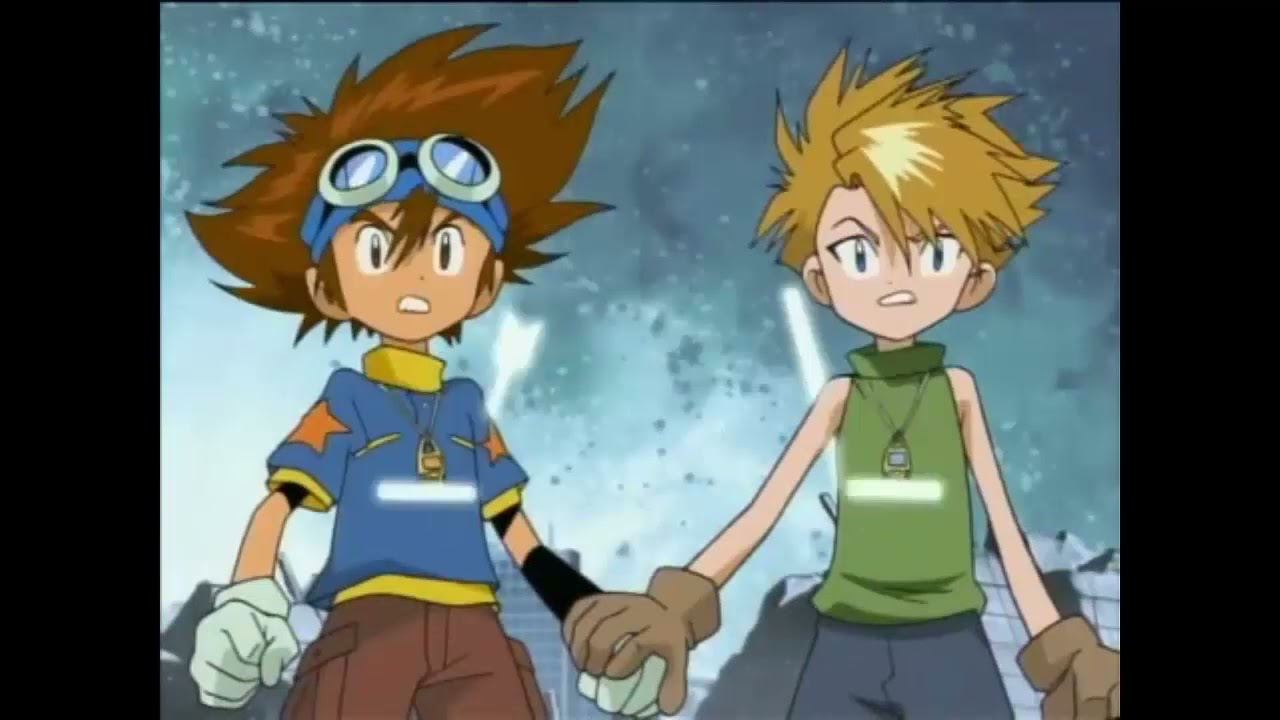 Digimon ! Agumon et Veemon se digivolvent grâce au symbole du Courage