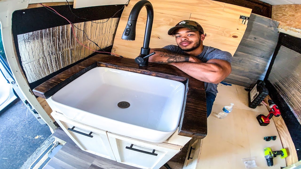 Building a Kitchen Sink in a Camper Van (Simple Setup)