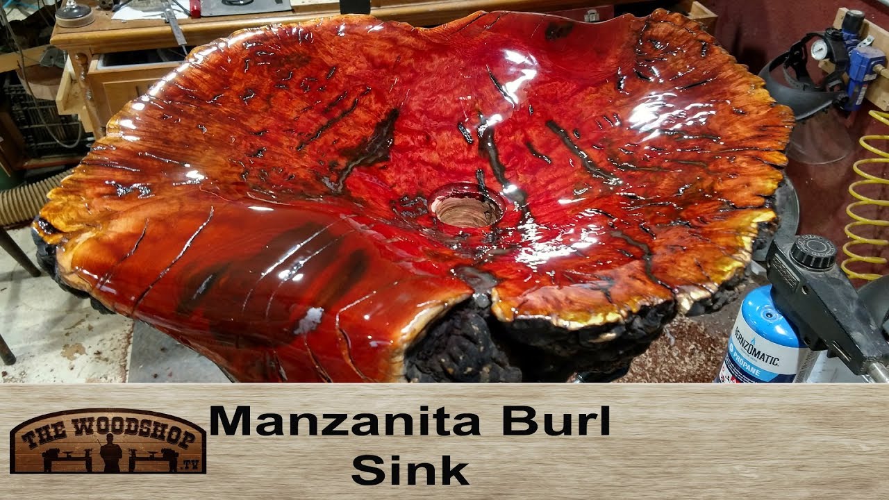 Woodturning Natural Edge Manzanita Burl Sink | Carl Jacobson