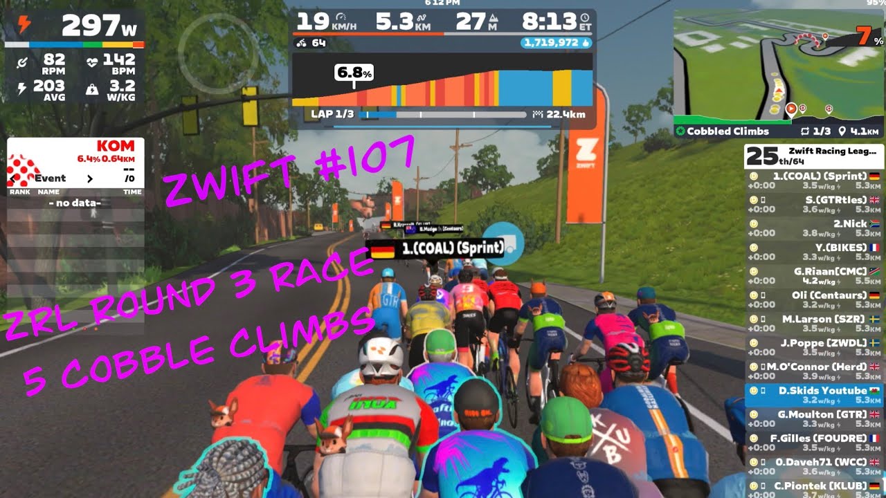 Zwift #107 ZRL, 3-й этап, 5-я гонка по брусчатке