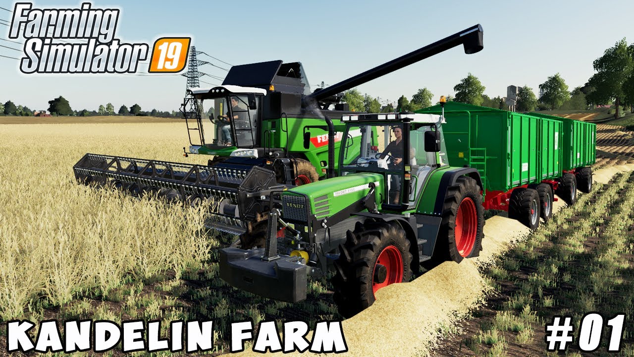 Harvesting a large field of wheat with Fendt 6275 l| Kandelin Farm | Farming simulator 19 | ep #01