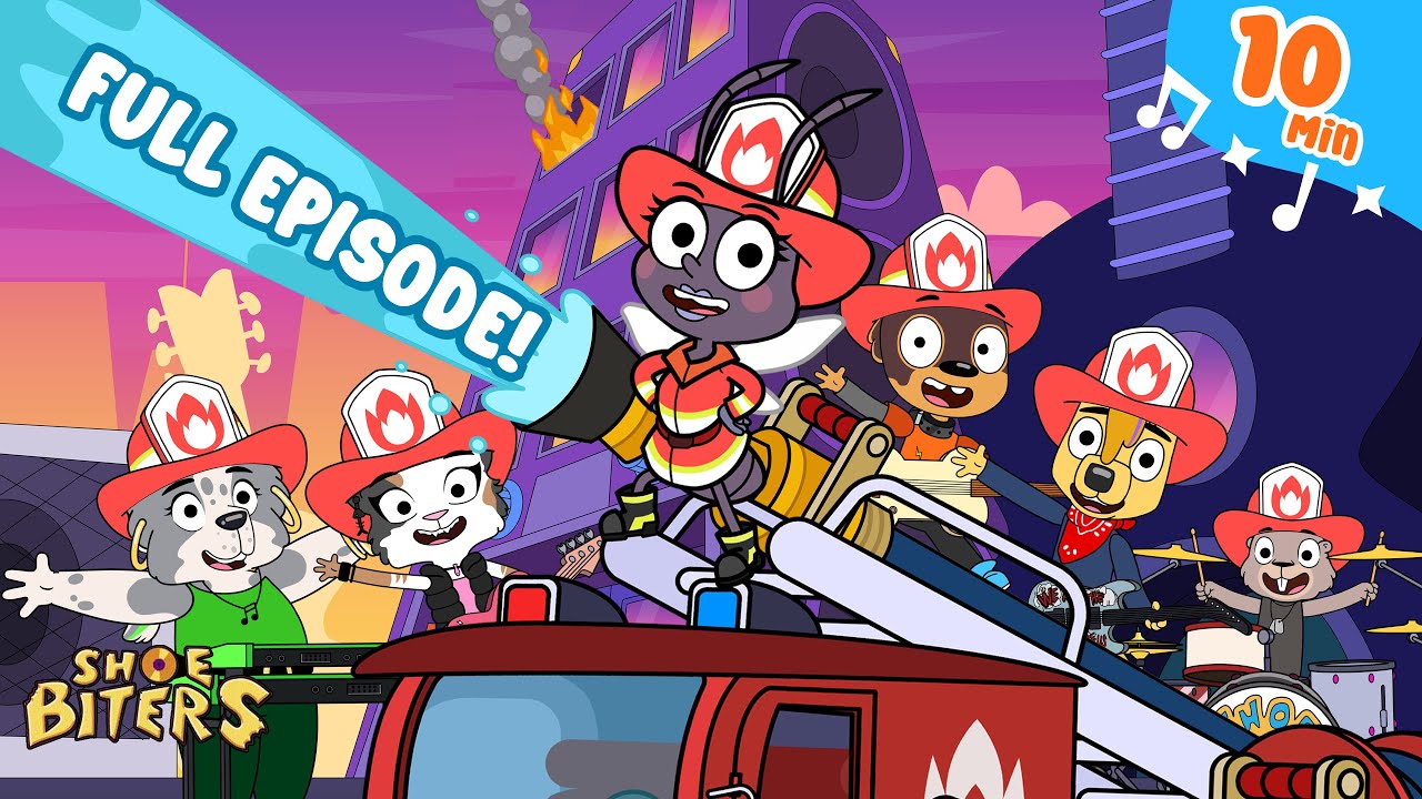 Firetruck Song for Kids 🚒 |  Shoe Biters FULL Episode | Firefighter Gnatalie & Community Heroes
