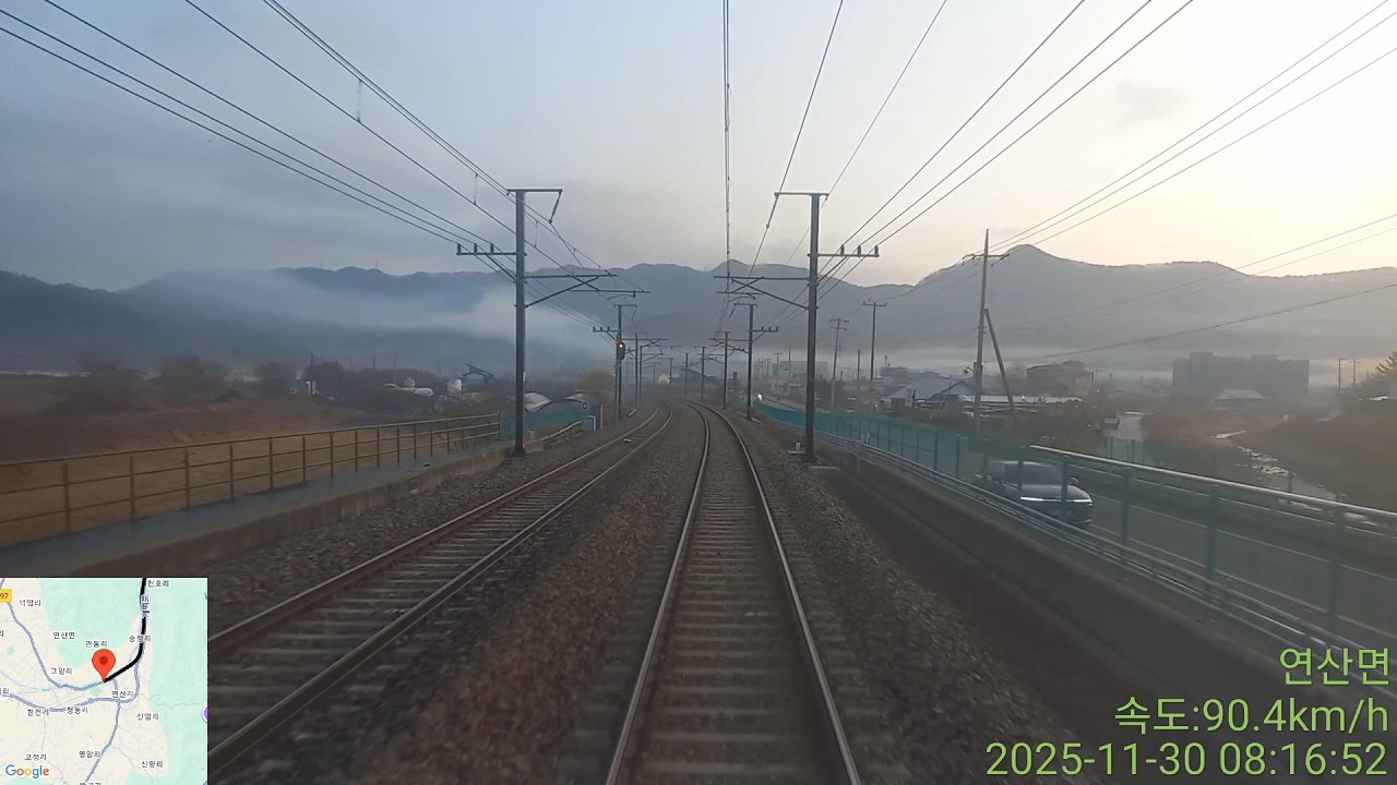 [호남선] 무궁화호1501열차: 계룡역에서 연산역 최고속도116.2km/h