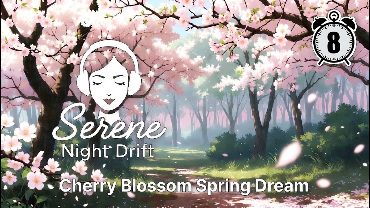 8 Hour Sakura Cherry Blossom Ambience 🌸 Birdsong & Soft Japanese Melody | Serene Night Drift ASMR