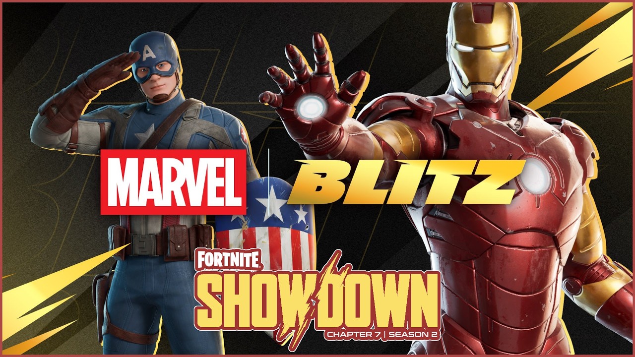 Fortnite x Marvel Blitz Featuring BRAND NEW Captain American and Iron Man Skins!