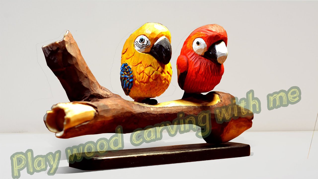 Wood Carving Parrot; How To Carve A Cute Parrot For Beginners；wood whittling