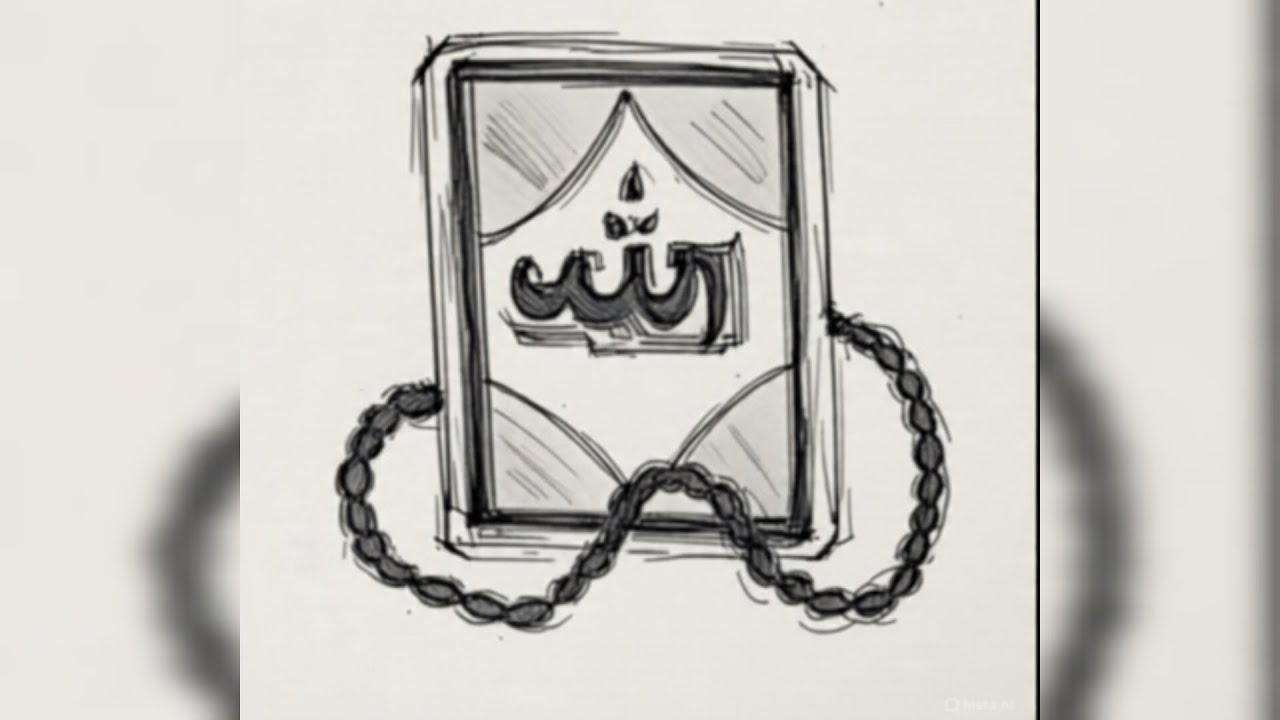 Beautiful Quran Drawing with Allah Name | Easy Islamic Calligraphy Art ✨🕌