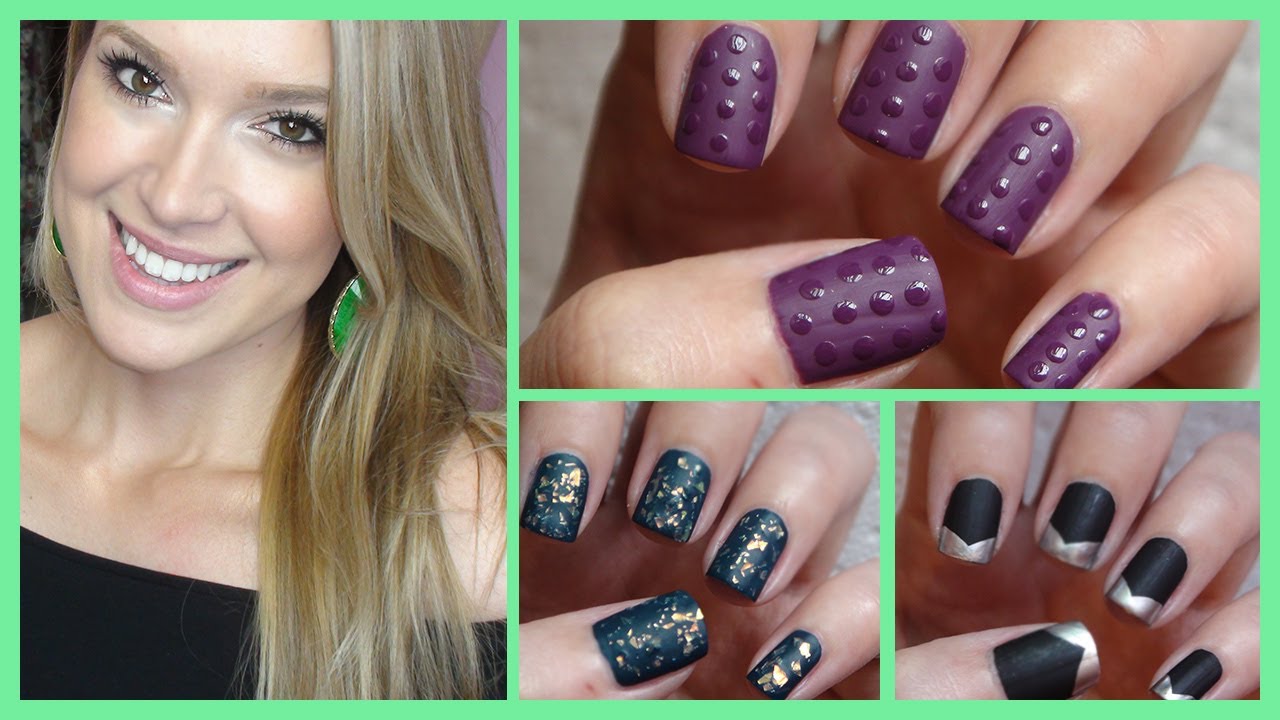 Matte Nail Art ♥ Three Easy Ideas!
