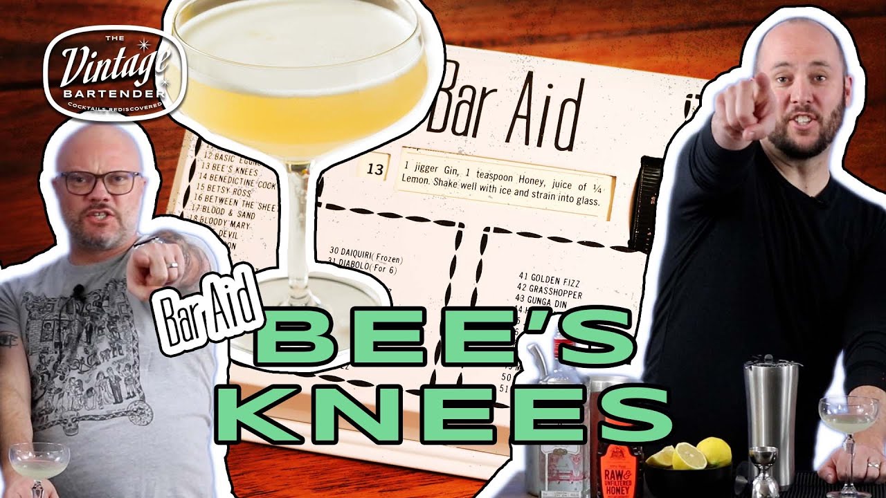 Bee's Knees Cocktail Recipe from the Bar Aid - Episode 13 - The Vintage Bartender