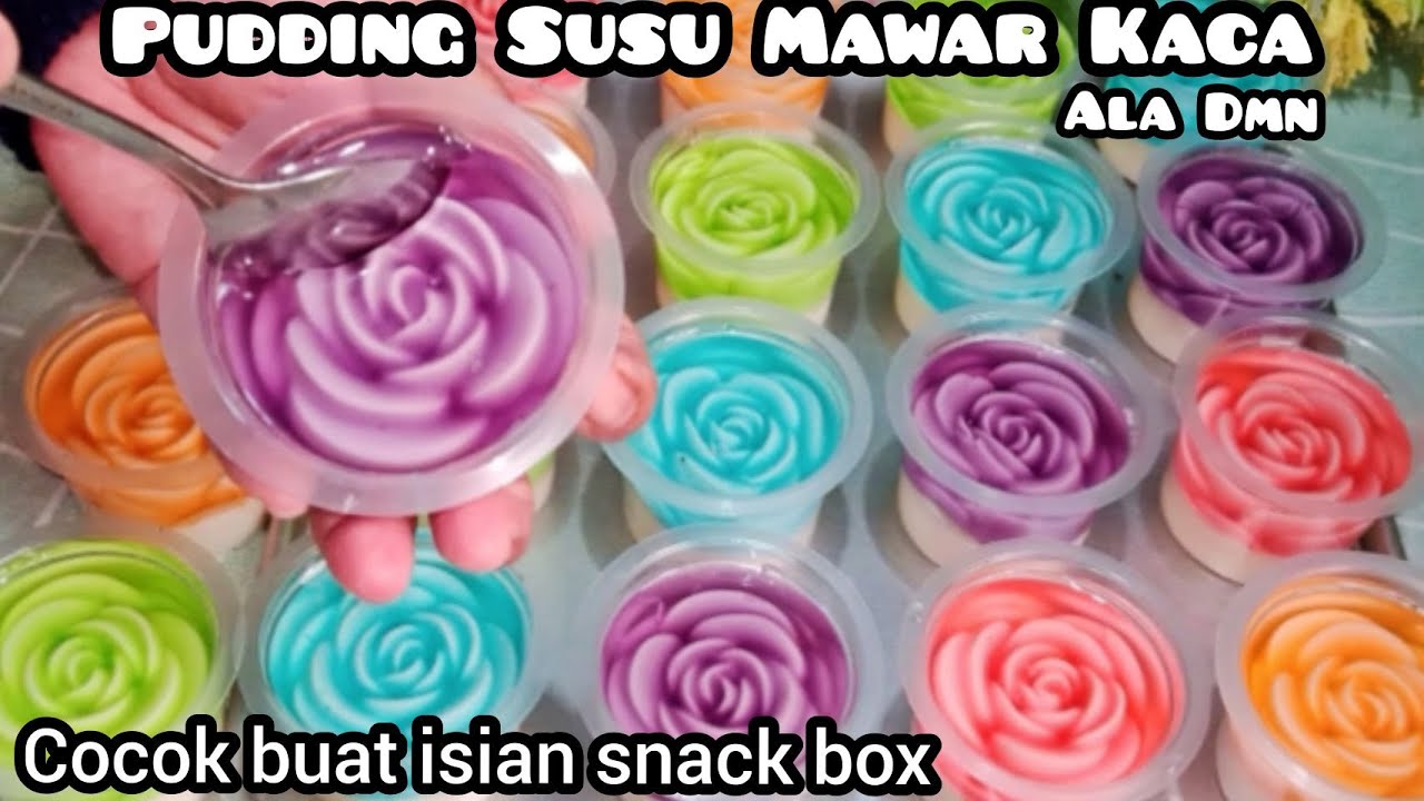 RESEP PUDDING SUSU MAWAR KACA || COCOK BUAT IDE JUALAN. ISIAN SNACK BOX (@Dapur Mama Ninda )