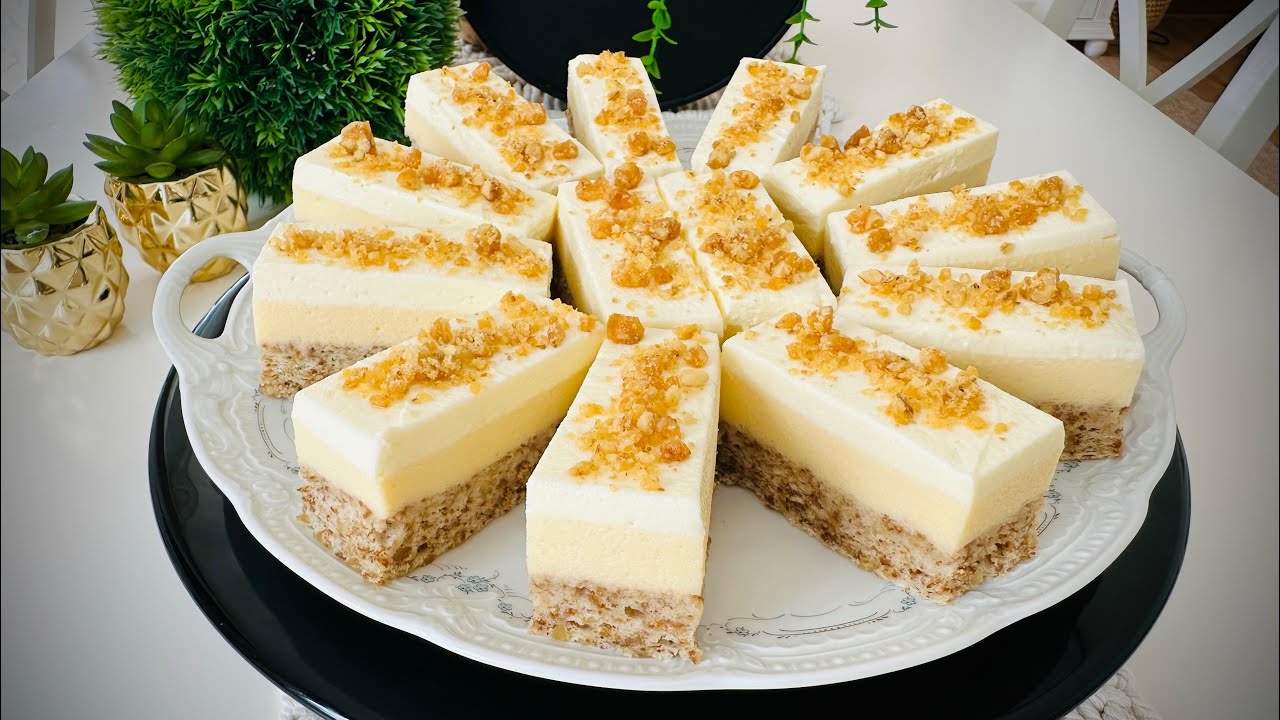 Prăjitură absolut delicioasă cu vanilie și nucă - plus un crocant perfect în texturi fine