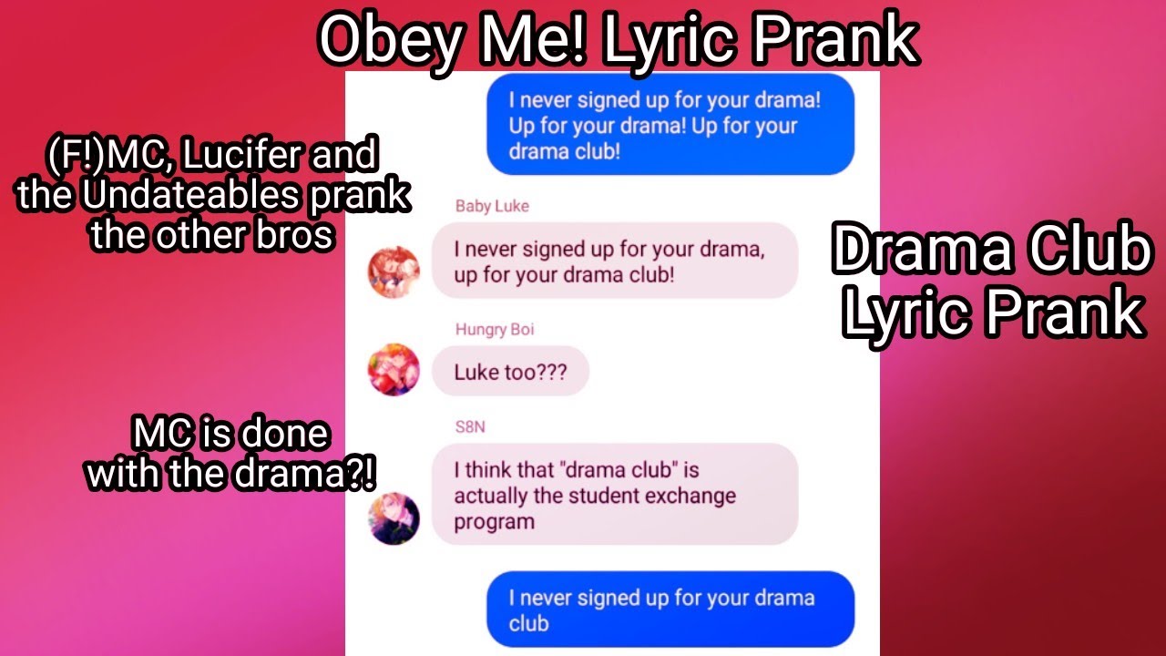 ⚠️FLASH WARNING!⚠️ | Drama Club Lyric Prank | Obey Me! Lyric Prank | ⚠️STRONG LANGUAGE!⚠️