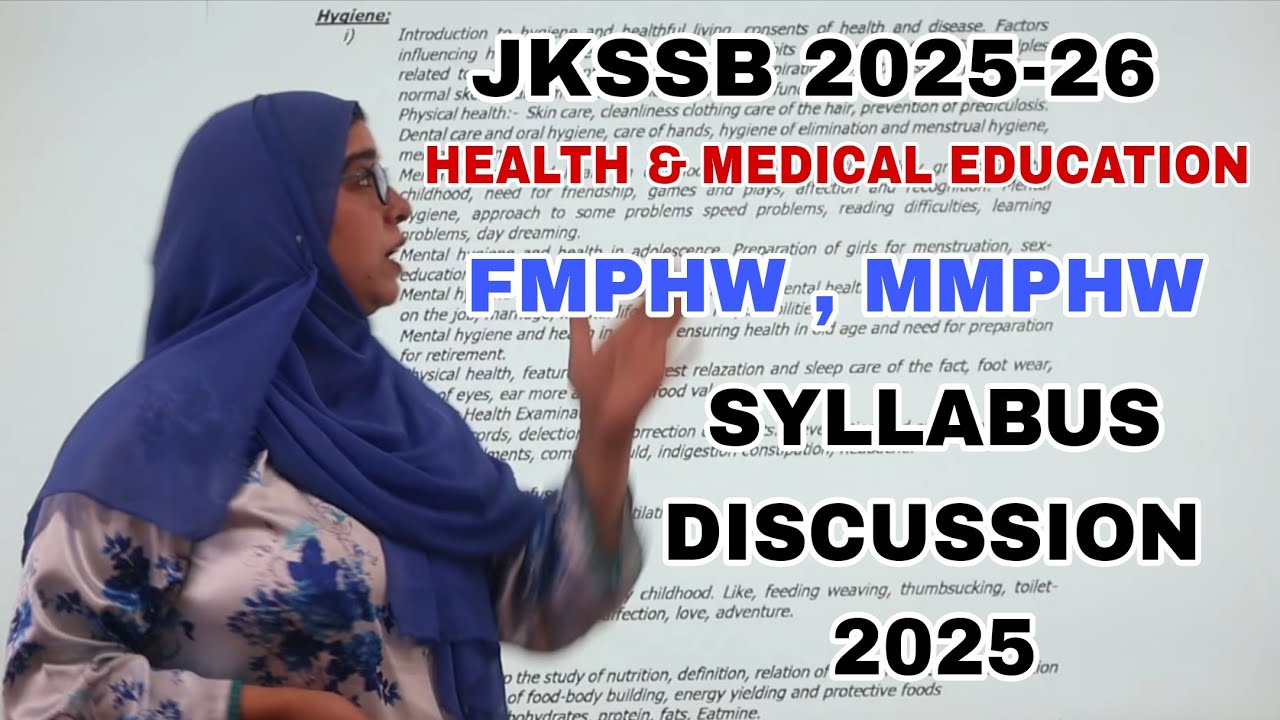 JKSSB 2025 - FMPHW , MMPHW - SYLLABUS DISCUSSION 2025 by Saima Mam.