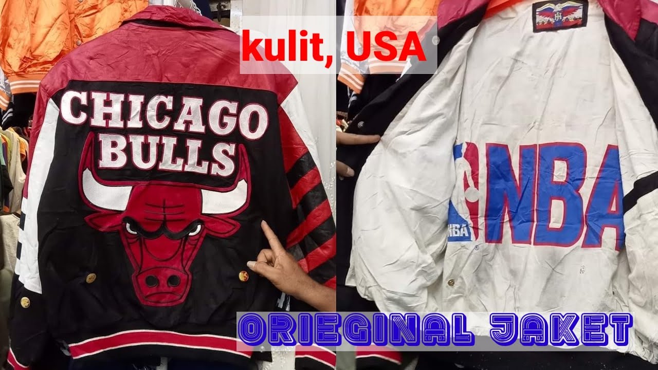 GILAAAA... BONGKAR BALL, NEMU JAKET CHICAGO BULLS ORIGINAL, KULIT ASLI, MADE IN USA