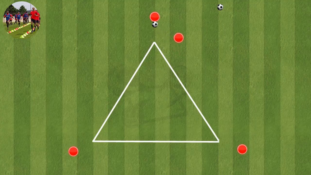 un jeu de passes courtes en triangle en football