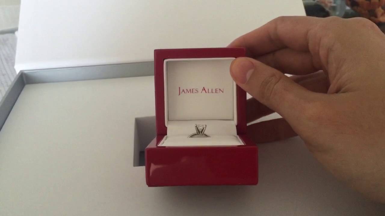 James Allen engagement ring 1ct princess cut platinum