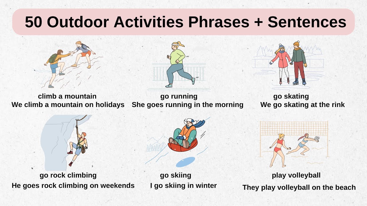 Beginner English Speaking | 50 Must-Know Phrasal Verbs for Outdoor Activities | Easy and Practical!