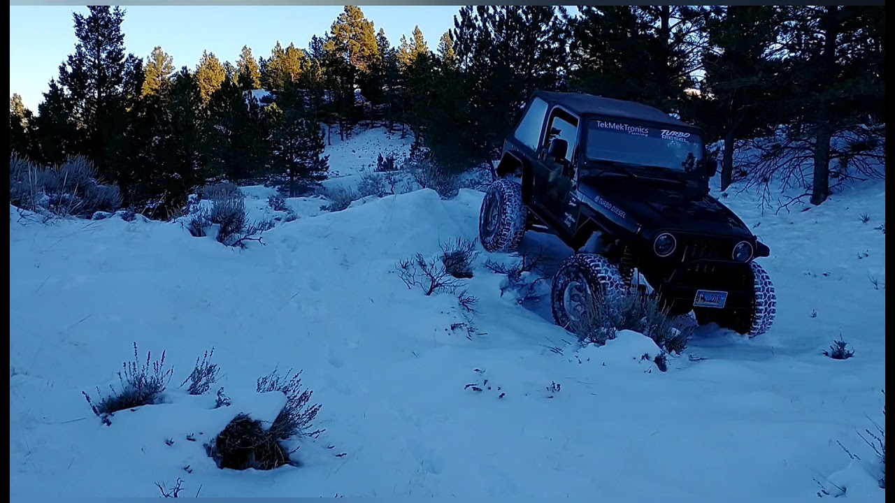TDI TJ Diesel Jeep Wrangler playing in the snow