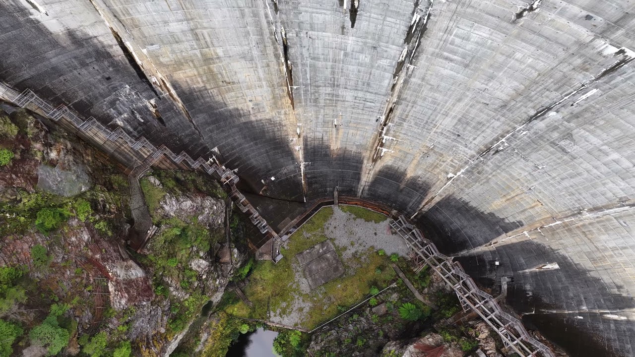 Gordon Dam Wall, no edit.