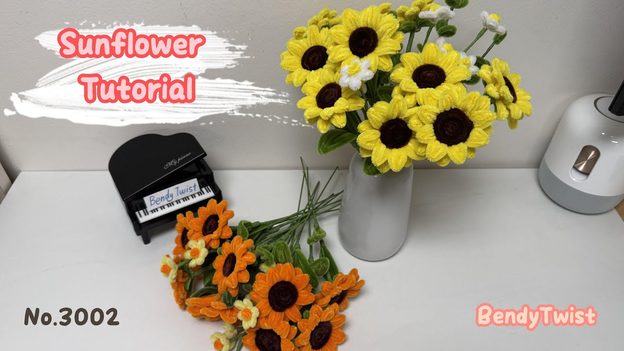 DIY Sunflower tutorial🌟How to make sunflower with pipe cleaner🌟step by step