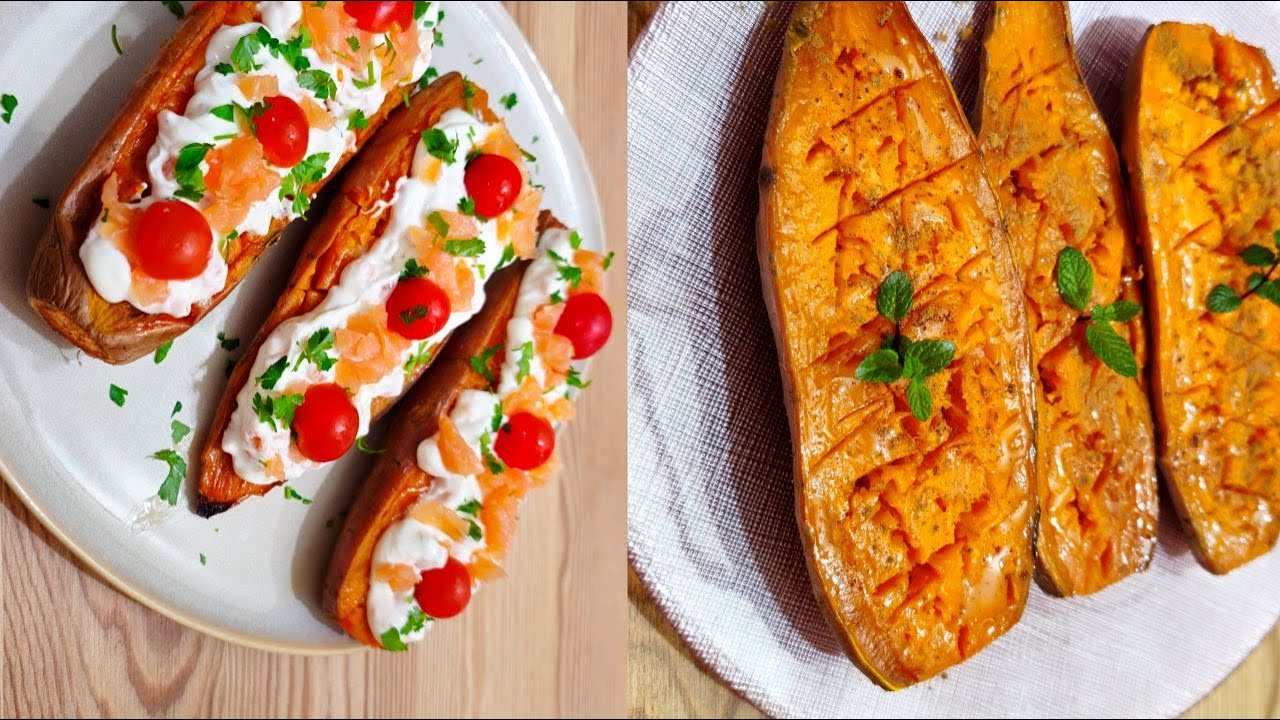 Cartofi Dulci la cuptor, alege cum vrei sa-i servesti I 2 Retete  sanatoase