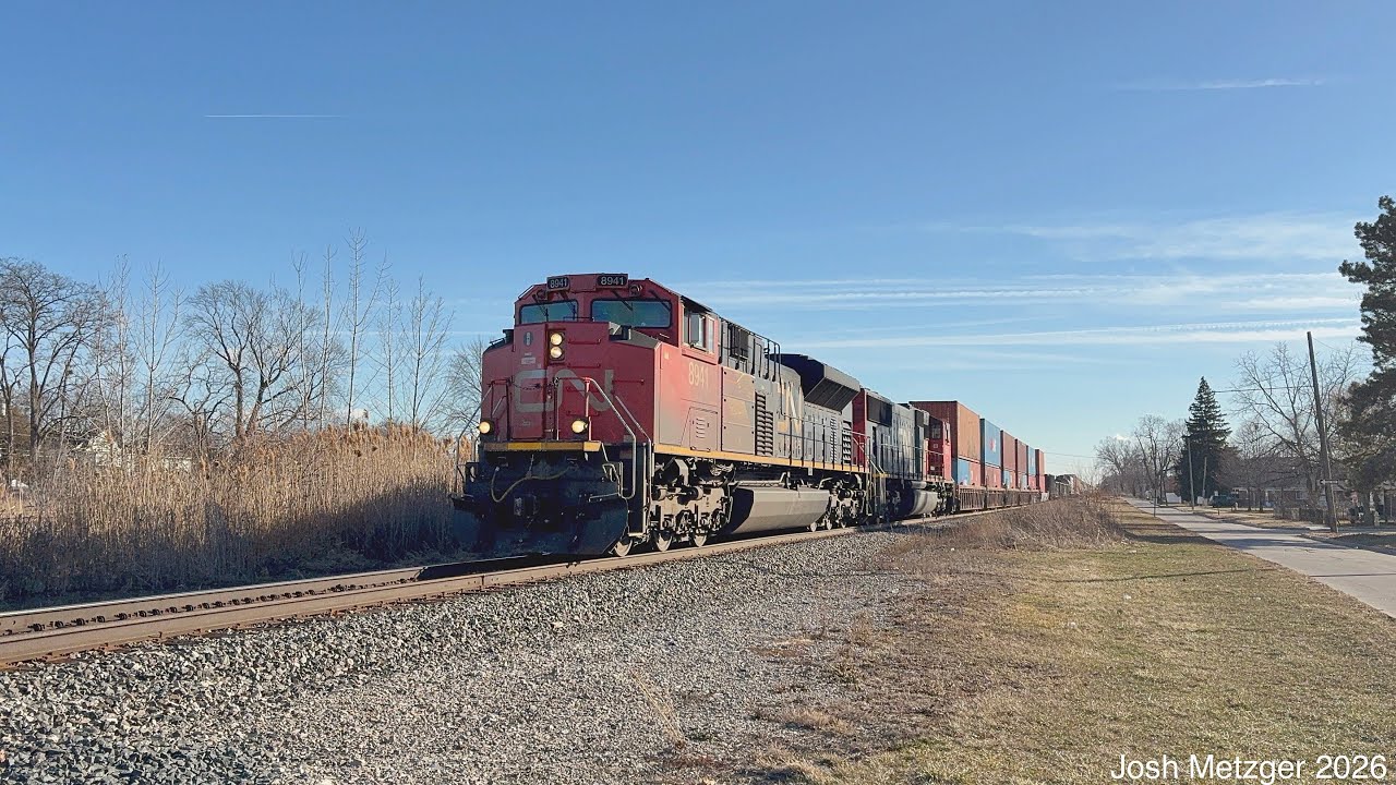 CN L50761-01 w/ CN SD70M-2 #8941 and CN SD75I #5645 @ Emmons Blvd in Wyandotte, MI 3/1/26