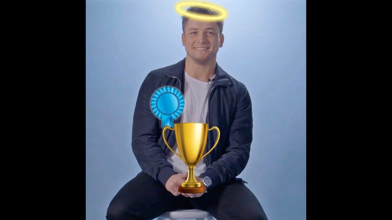 Taron Egerton being proud of himself for 3 minutes