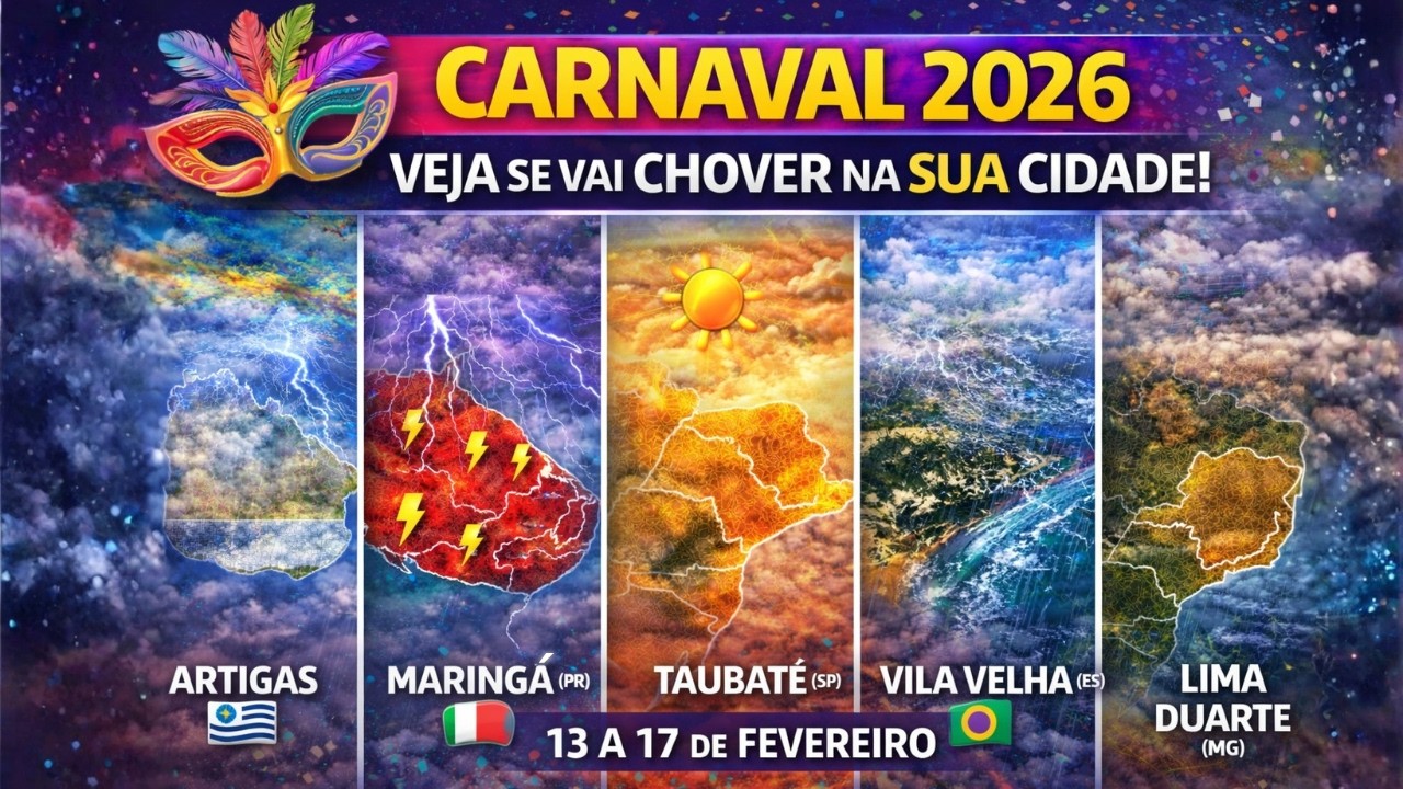 Carnaval 2026: Veja se vai chover na SUA cidade!