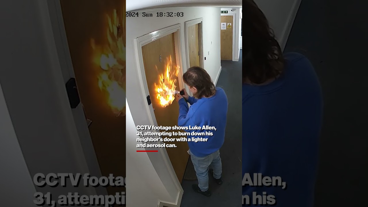 Man Sets Fire to Neighbor's Door #shorts