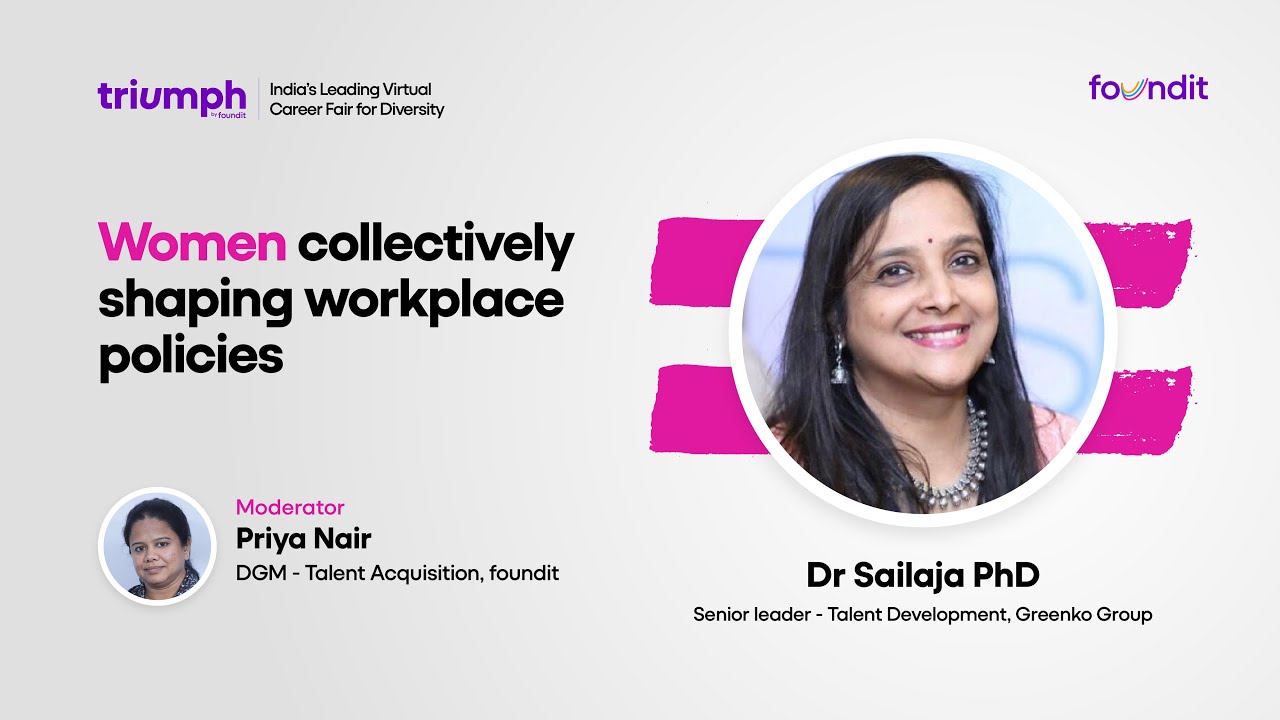 Women collectively shaping workplace policies with Dr. Sailaja PhD and Priya Nair