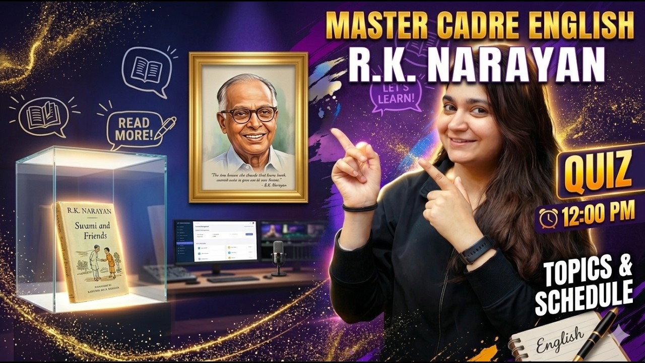 Master Cadre 2026 English R.K. Narayan | English Quiz By Isha Mam