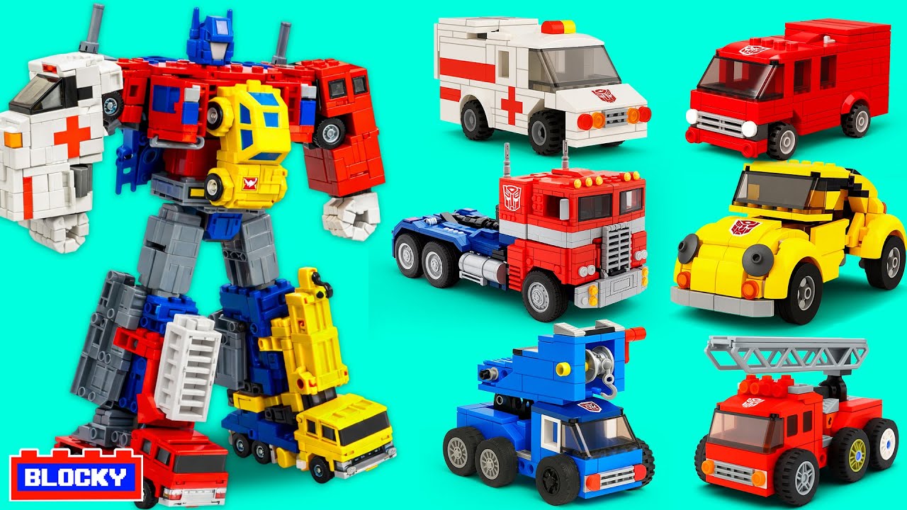 LEGO TRANSFORMERS: 5 camion che si uniscono per formare un unico robot GIGANTE! | Blocky Bricks ESP