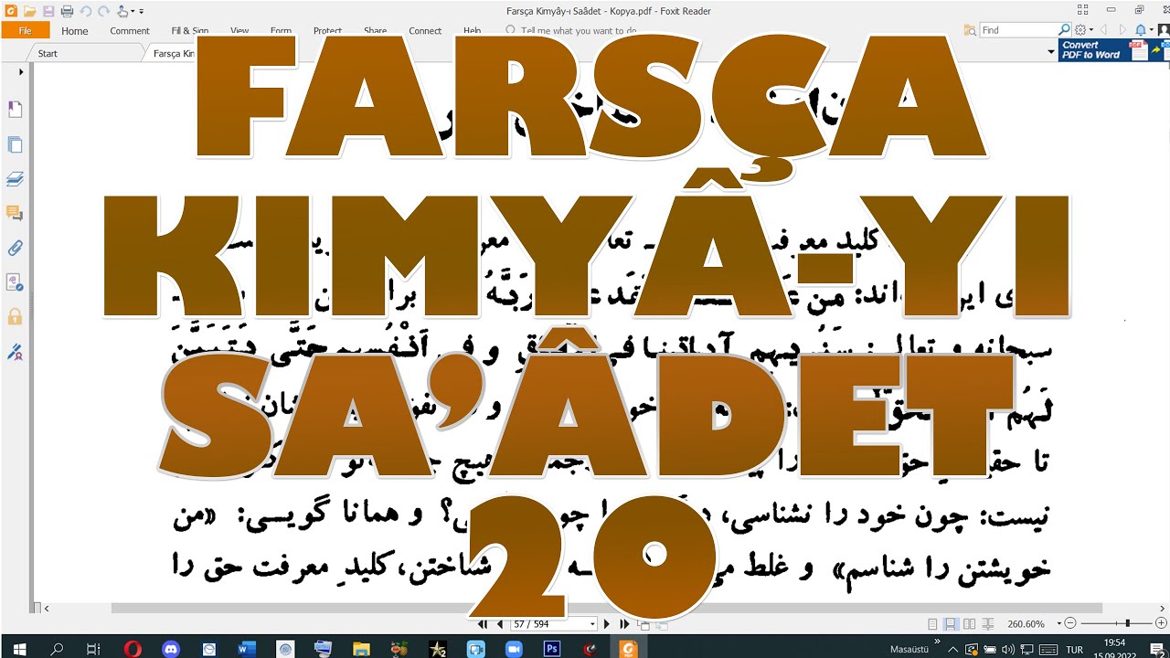 Fars&ccedil;a Kimy&acirc;-yı Sa&acirc;det Eserinin Terc&uuml;mesi - 20. Fesle &Ccedil;ahardehom