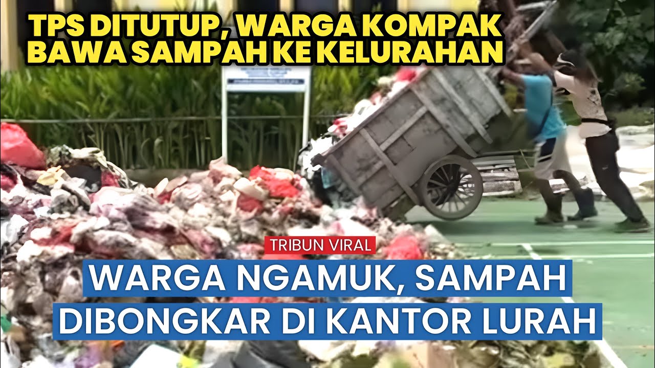 TPS Liar Ditutup, Sampah Ditumpuk di Halaman Kantor Kelurahan Kebalen