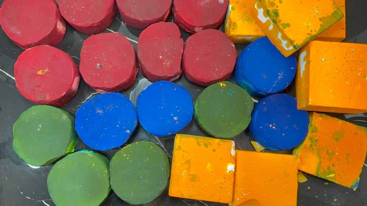 🔴🔵🟢🟨 | Dyed Gymchalk Crush | Oddly Satisfying 