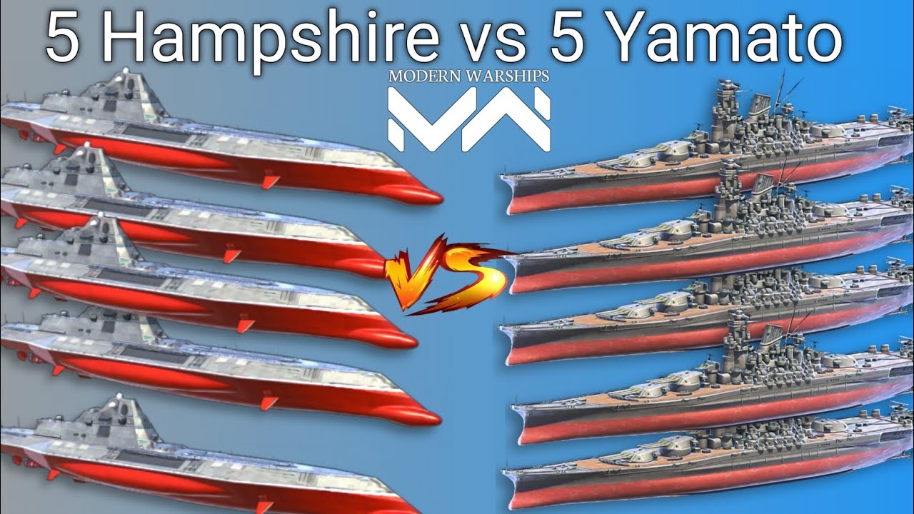 modern warships uss new hampshire vs ijn yamato | hampshire vs yamato modern warship