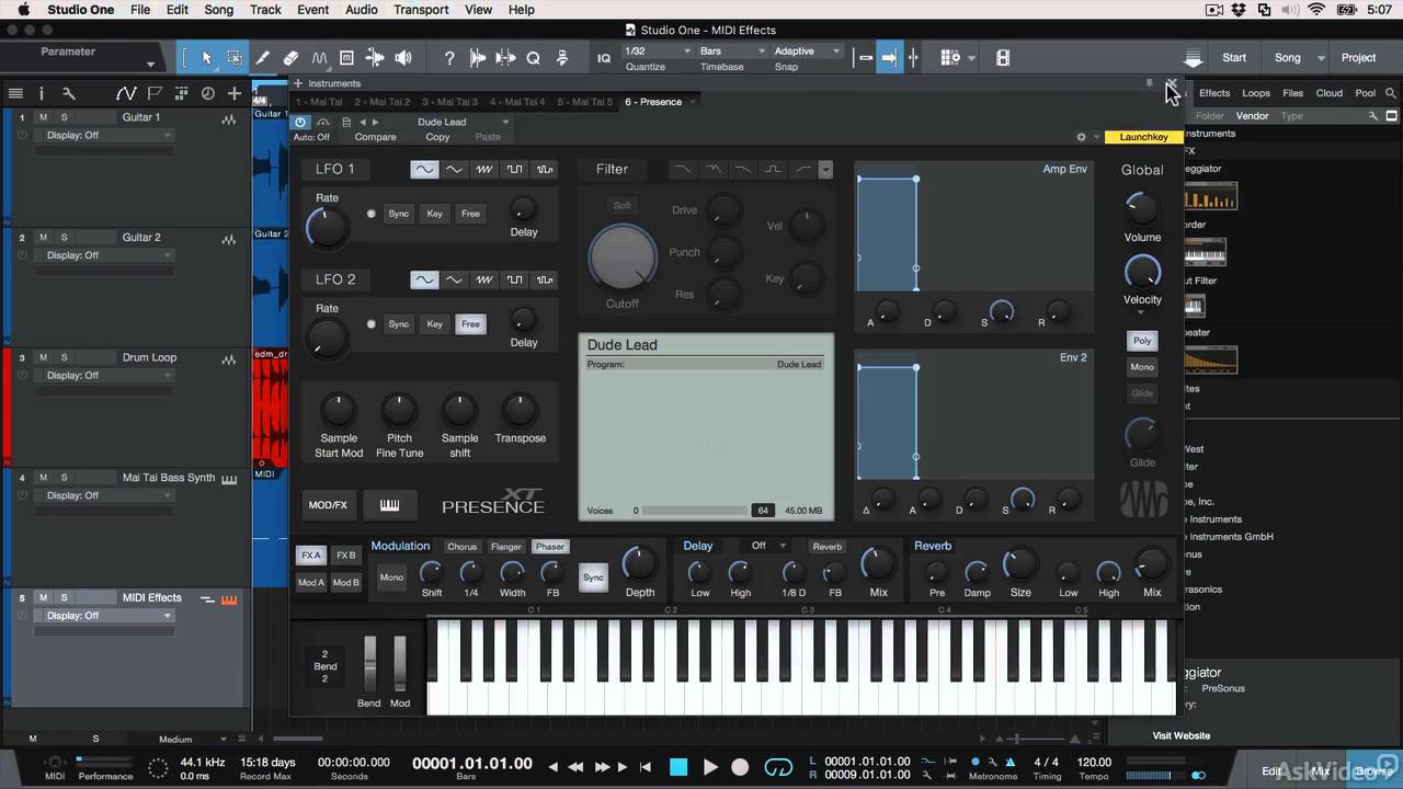 Studio One 101: Absolute Beginner's Guide - 17. MIDI Effects
