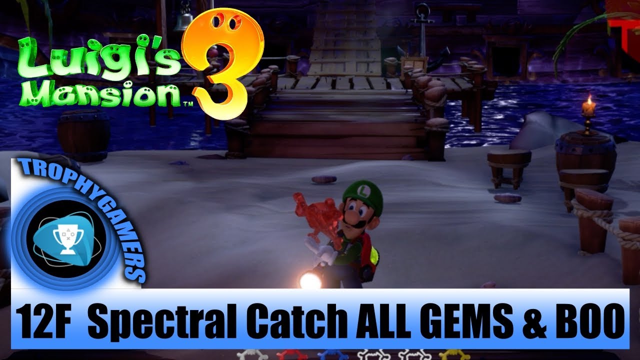 Luigi's Mansion 3 - ALL GEMS & BOO Location - 12F The Spectral Catch