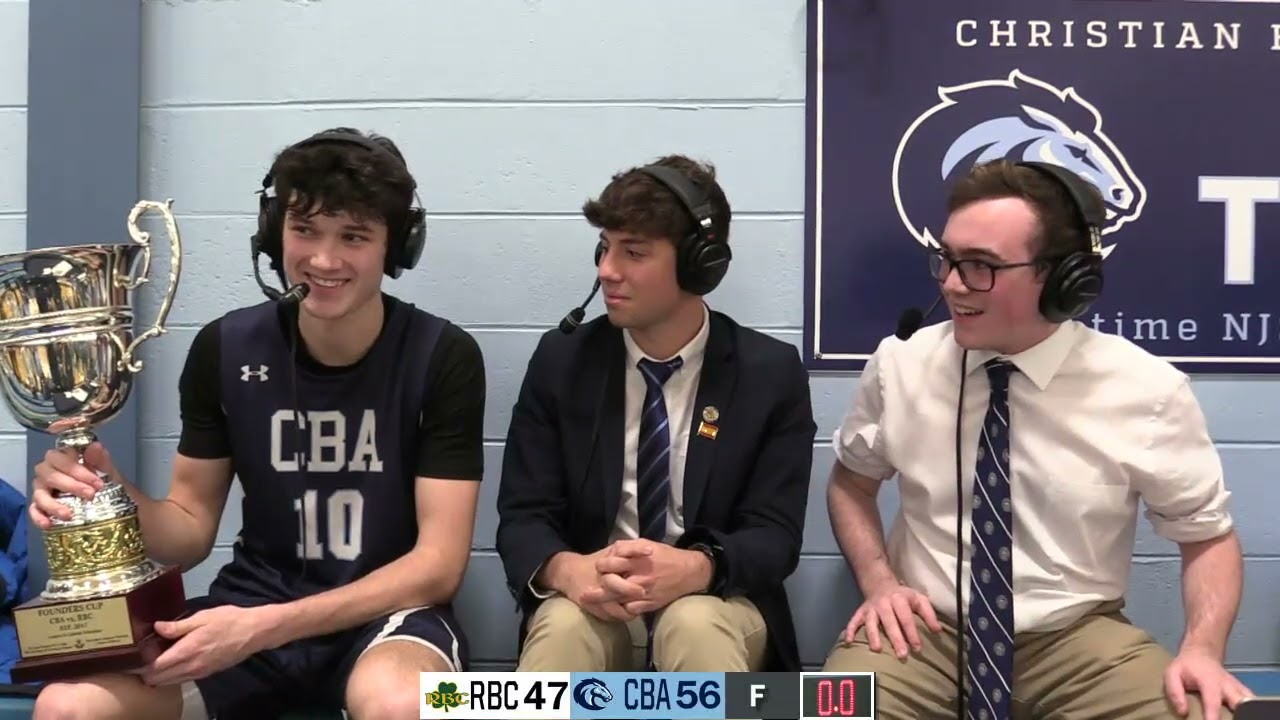 Basketball's Kevin Pikiell '25 joins postgame after Founders Cup victory
