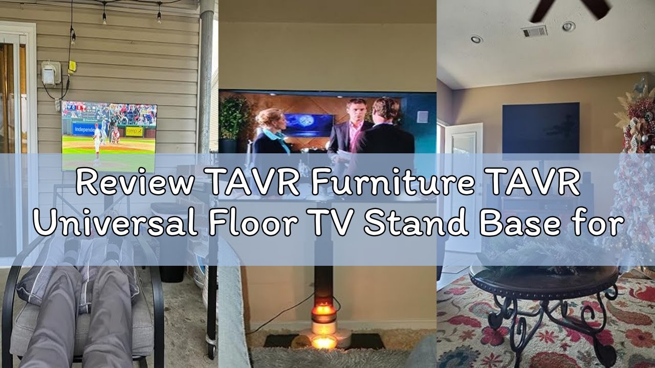 Review TAVR Furniture TAVR Universal Floor TV Stand Base for 32-75 Inch TVs up to 110 Lbs with Swive