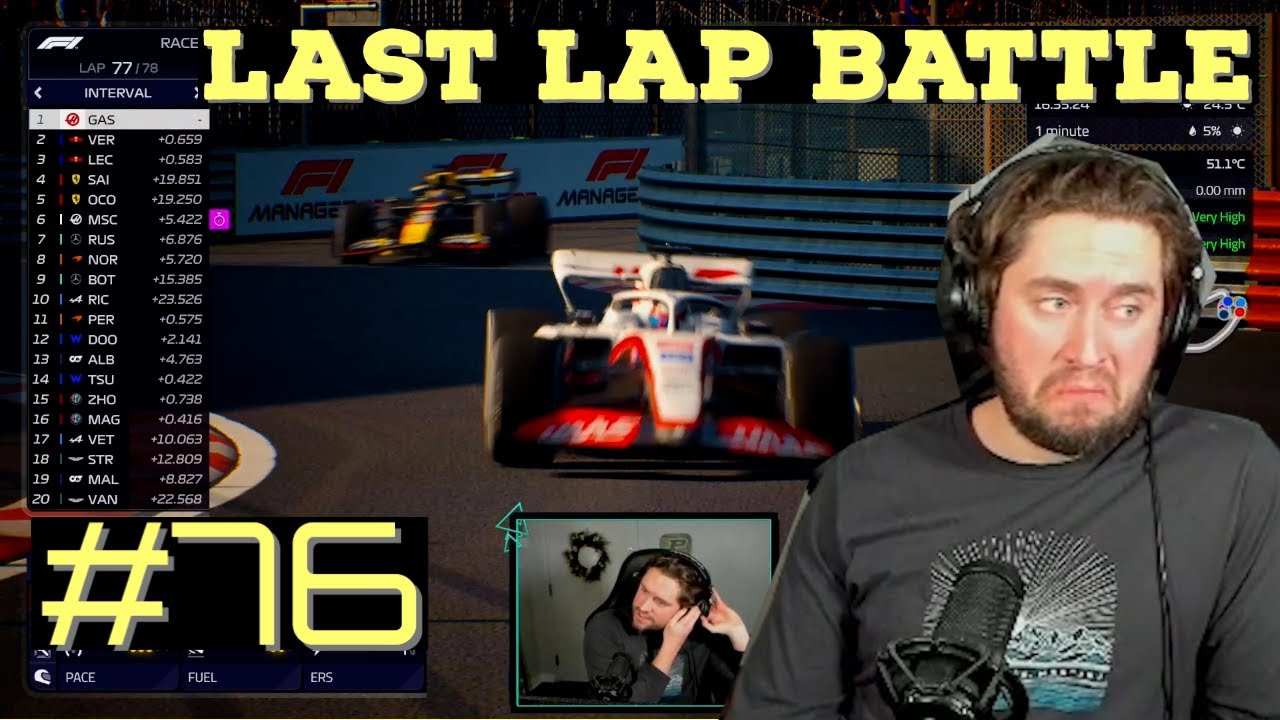 VERSTAPPEN VS LECLERC VS GASLY | LAST LAP BATTLE - F1 Manager 22 (Haas Part 76)
