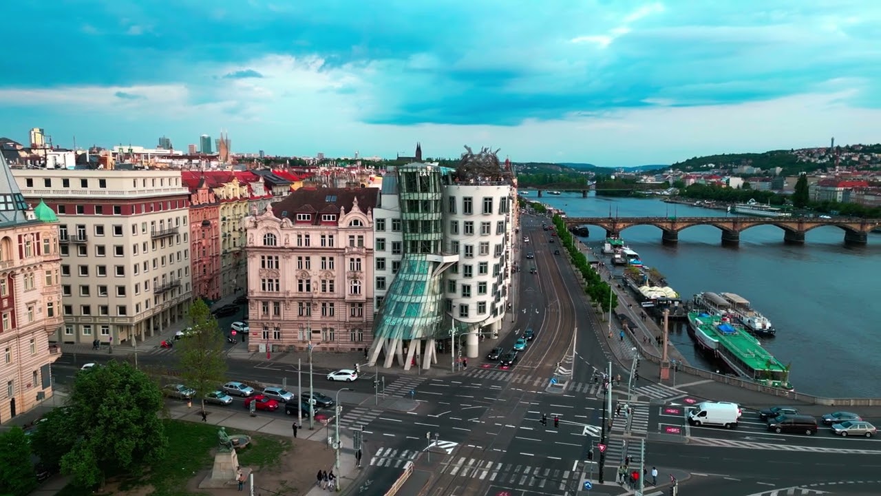 Prague's Dancing House 4K From DJI Mini 3 Pro #djimini3pro #prague #drone #dronevideo #dronefootage