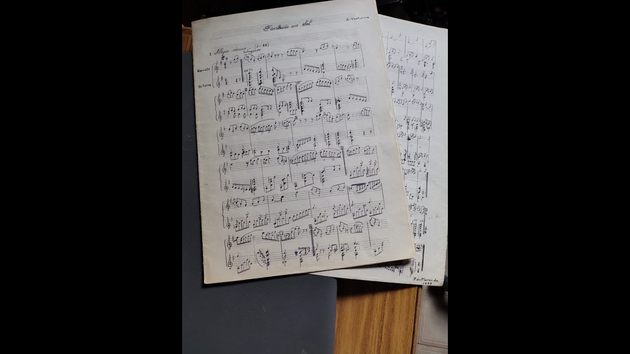 Fantasía en Sol para Clarinete y Guitarra-obra completa – Andrés Venturino