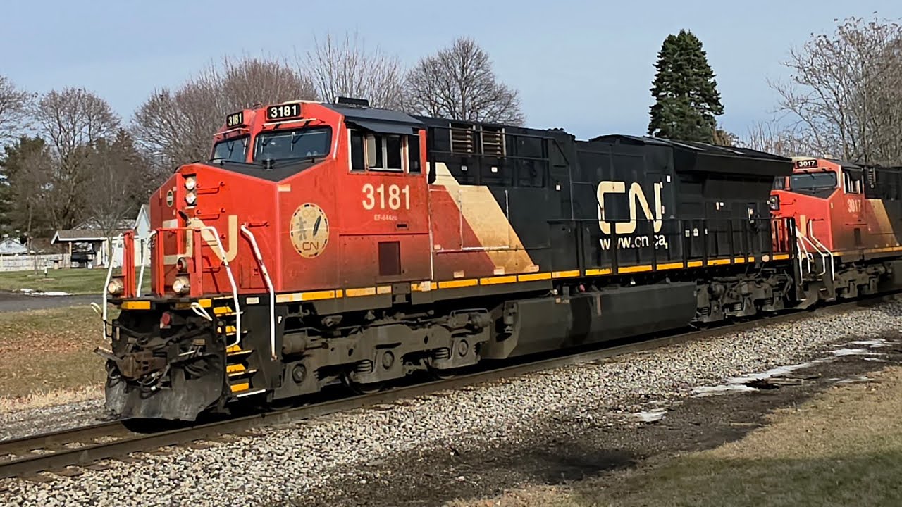 Canadian national westbound B731 3181+3017+End DPU 3012 Bancroft Michigan January 8 2026