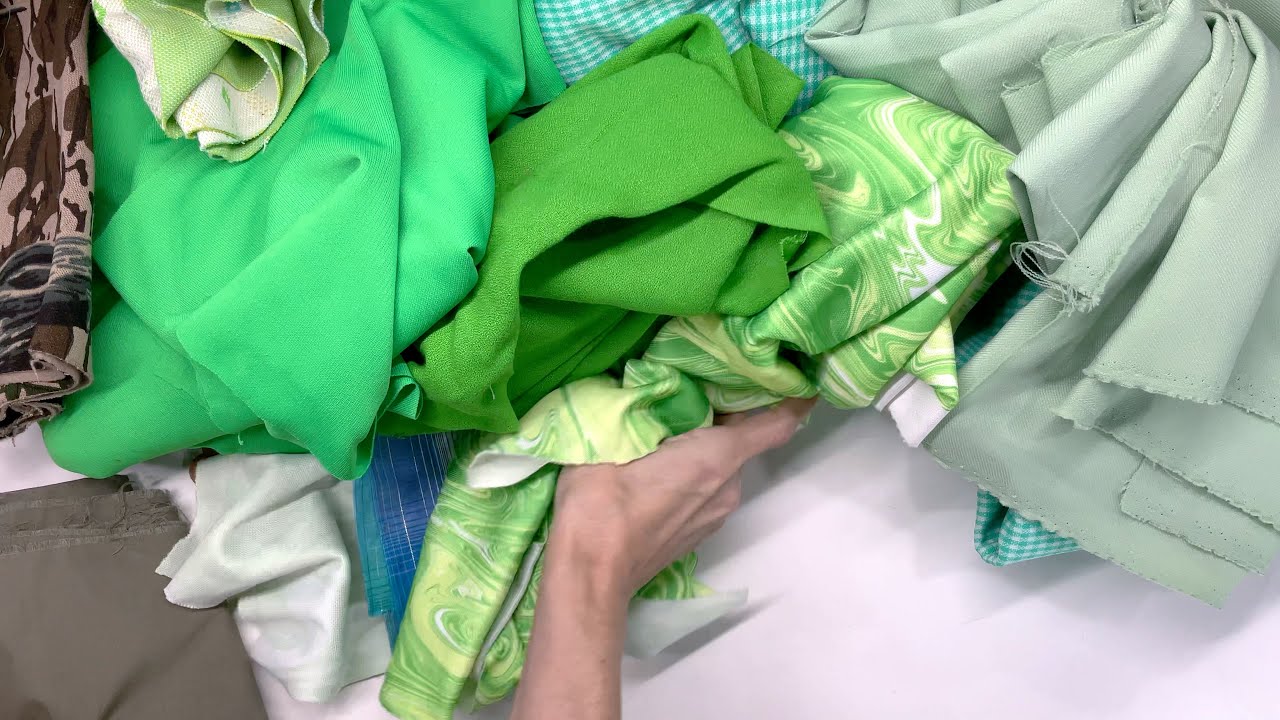 Vintage Fabric Thrift Haul Full of Green