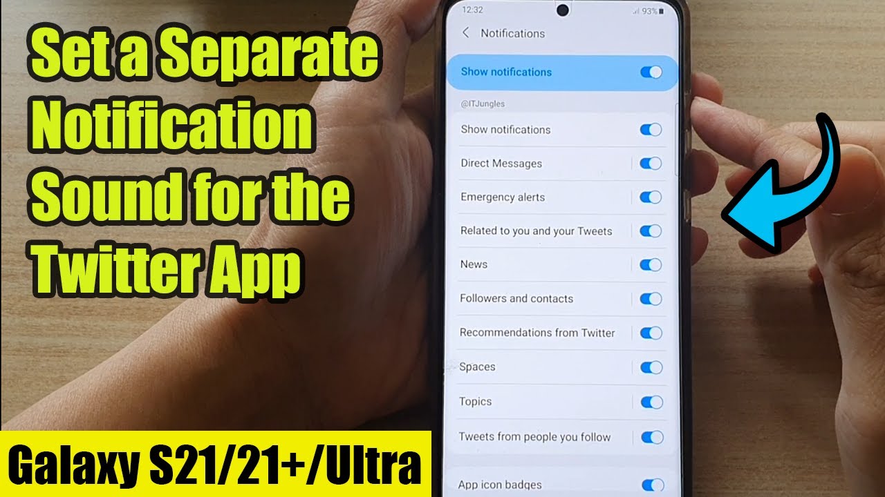 Galaxy S21/S20/S21+: How to Set a Separate Notification Sound for the Twitter App