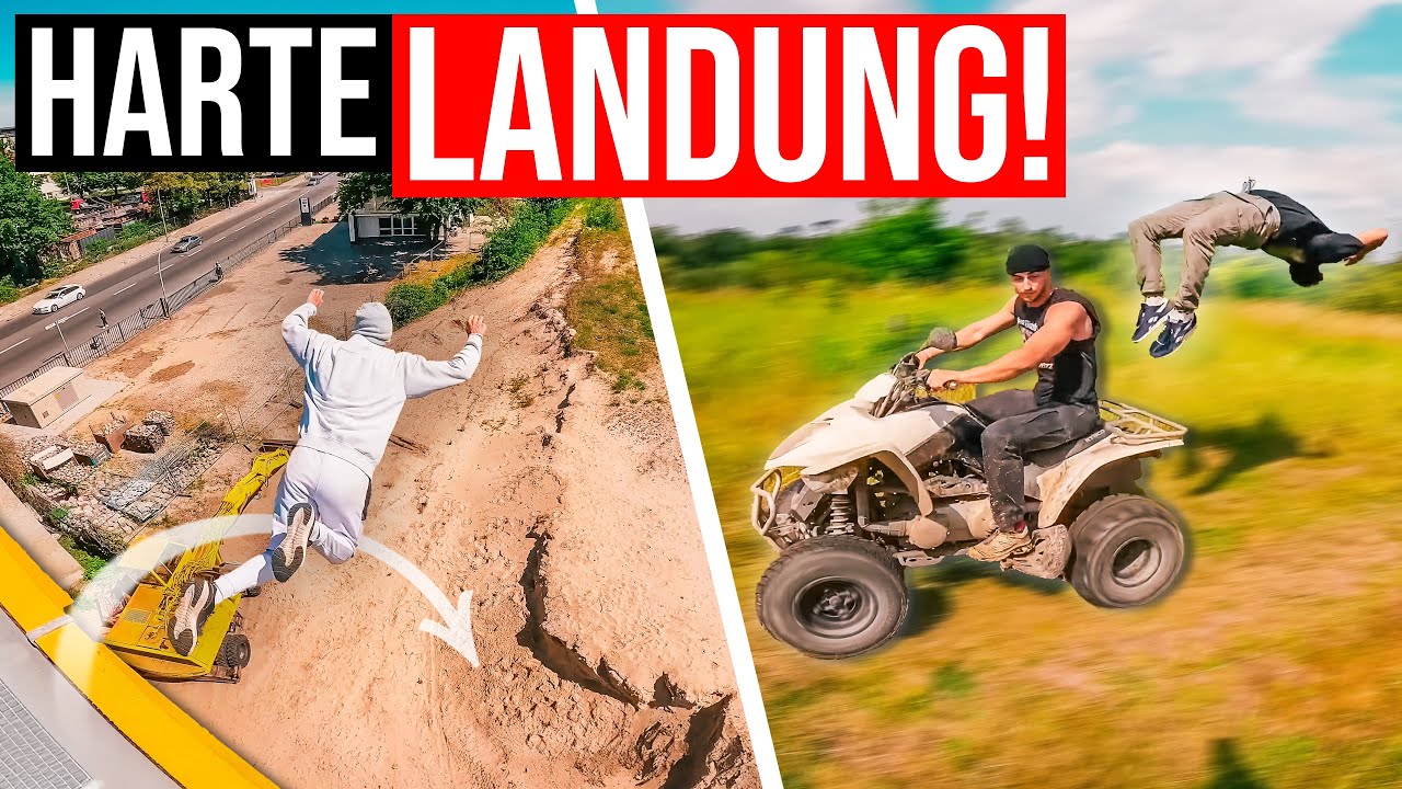 12 METER Sprung auf HARTEN Sand! & Backflip vom fahrenden QUAD?! | Schlappen in Berlin