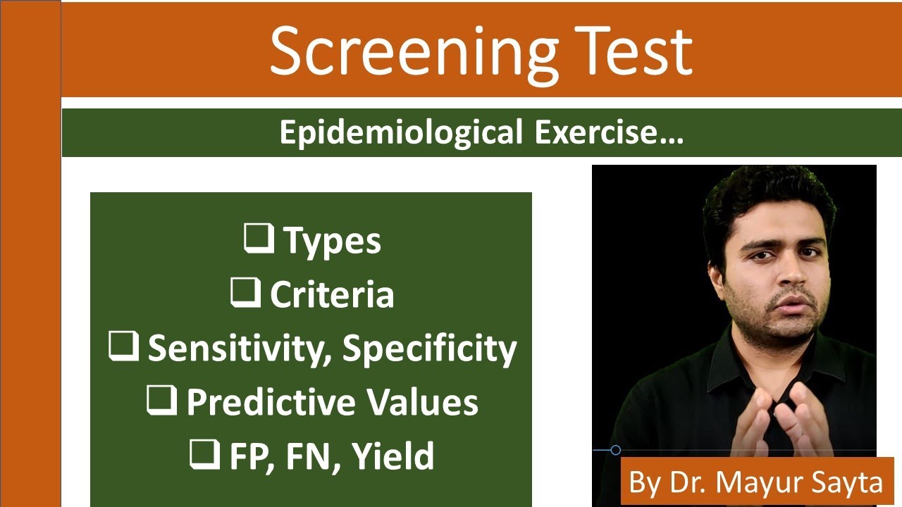 Screening Test | Sensitivity | Specificity | Predictive values | False positive negative | Yield